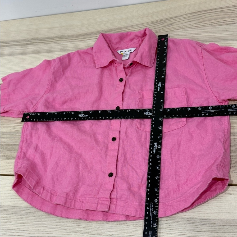 Athleta Vibrant Pink Short Sleeve Shirt women size S - Picture 6 of 7